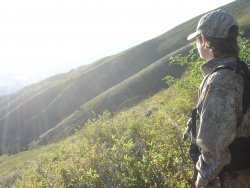 Dallen at sunset while bow hunting for mule deer in 2007