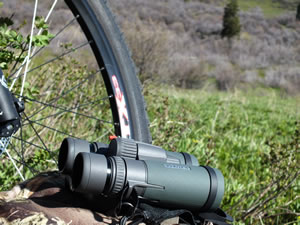 Vortex Razor HD 10x42 binoculars on pack by MTX-33 29er Wheels.