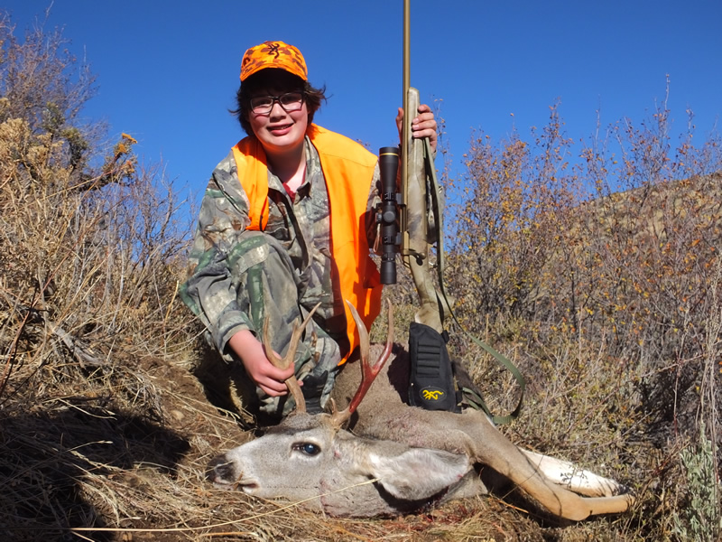 Kaden with his first deer.