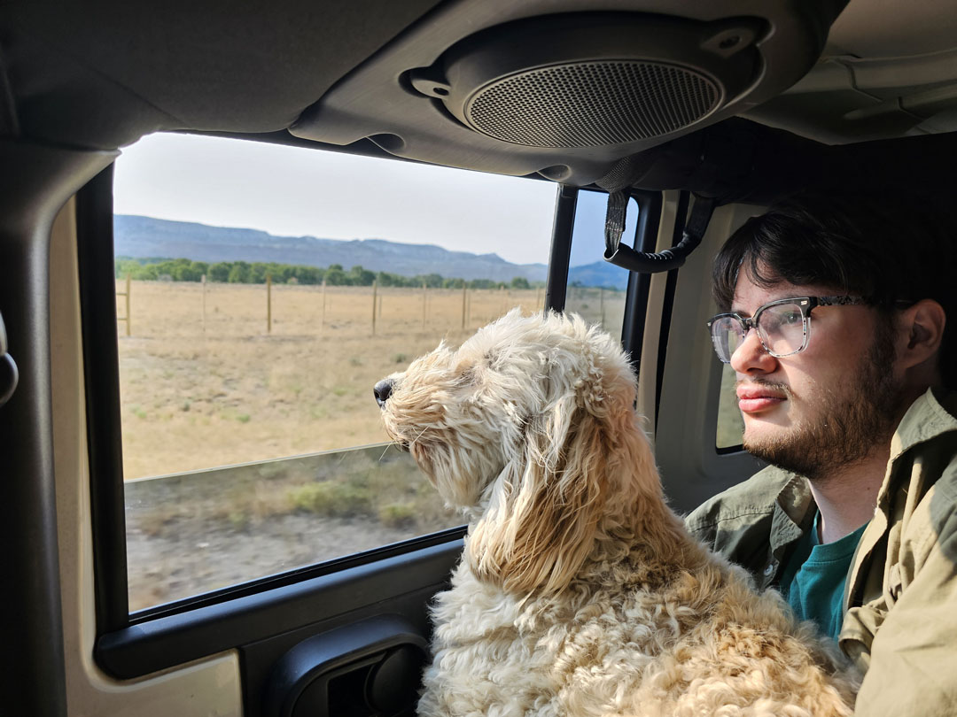 Driving in jeep